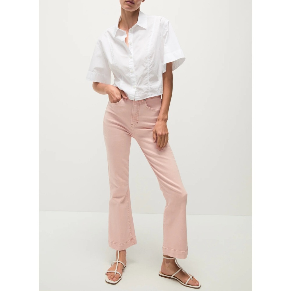 Veronica Beard Carson Pink Jeans Women's Size 31 Ankle Flare Deep Hem NWT $278